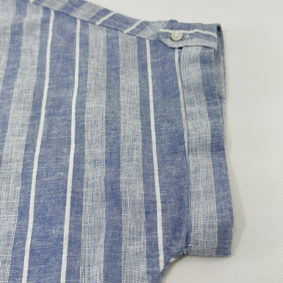 Sigrid Olsen Linen Blouse Top Women Size S Stripe Collar Oversized Loose Relaxed - Picture 5 of 11